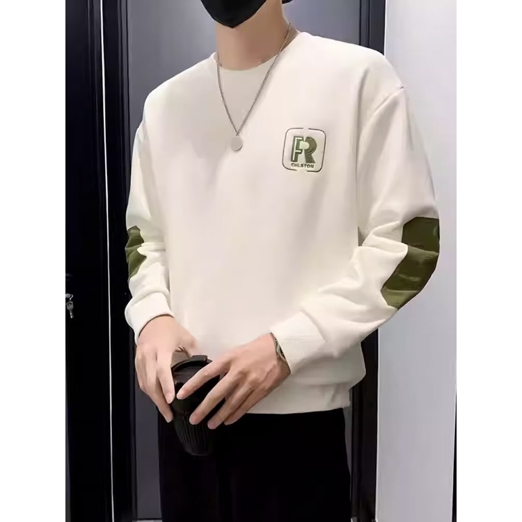 Áo Thun Nỉ Tay Dài Cổ Tròn Phong Cách Thời Trang Mới Cho Nam