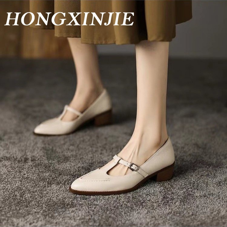 Giày búp bê HONGXINGJIE B95G0A3 37Z230910 mũi nhọn matr xinh xắn phong cách Hàn Quốc 2023