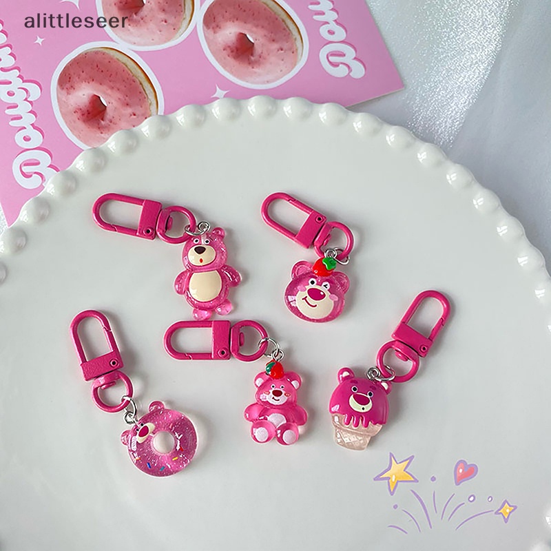 Er Móc Chìa Khóa mini Hình Gấu Dâu Tây Dễ Thương Dùng Làm Quà Tặng Sinh Nhật / Đồ Chơi Cho Bé Gái