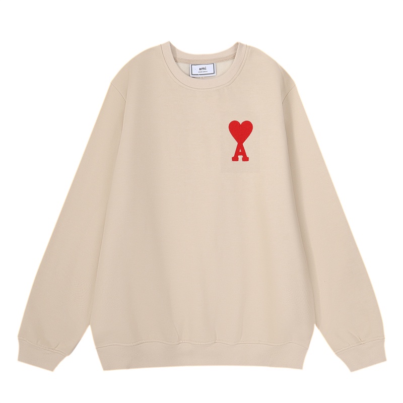 Áo Sweater Cổ Tròn Thêu Hình Trái Tim Đỏ Phong Cách Mỹ a8m8i-autumn Thời Thượng Cho Nam Và Nữ