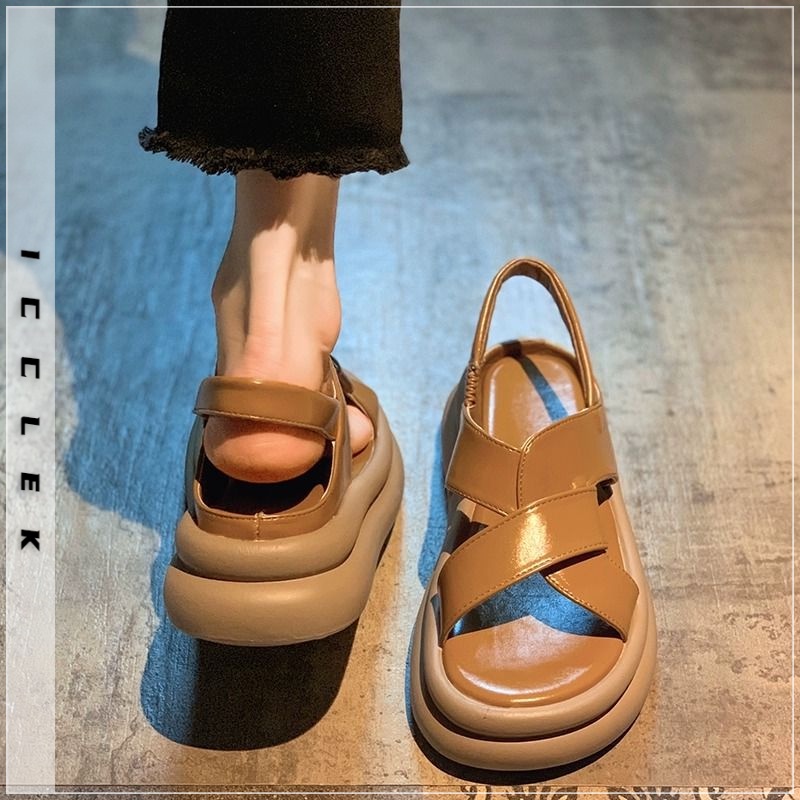 ICCLEK  dép sandal nữ dép đi biển dép đế cao Thoải Mái Xinh Xắn   Chất lượng cao Beautiful Stylish Korean Style FDL239027G 37Z230910