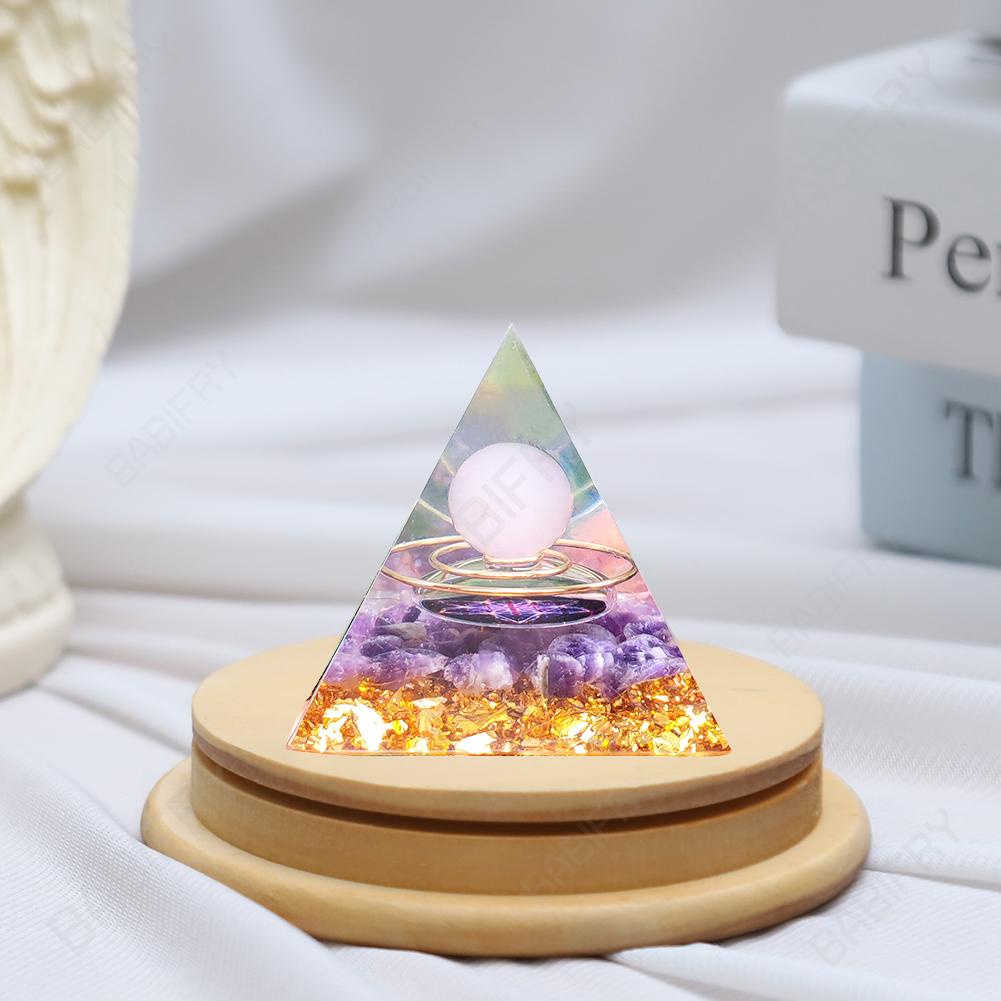 Đồ Chơi Trí Tuệ Biến Dạng Kim Tự Tháp orgonite amethyst peridot Pha Lê