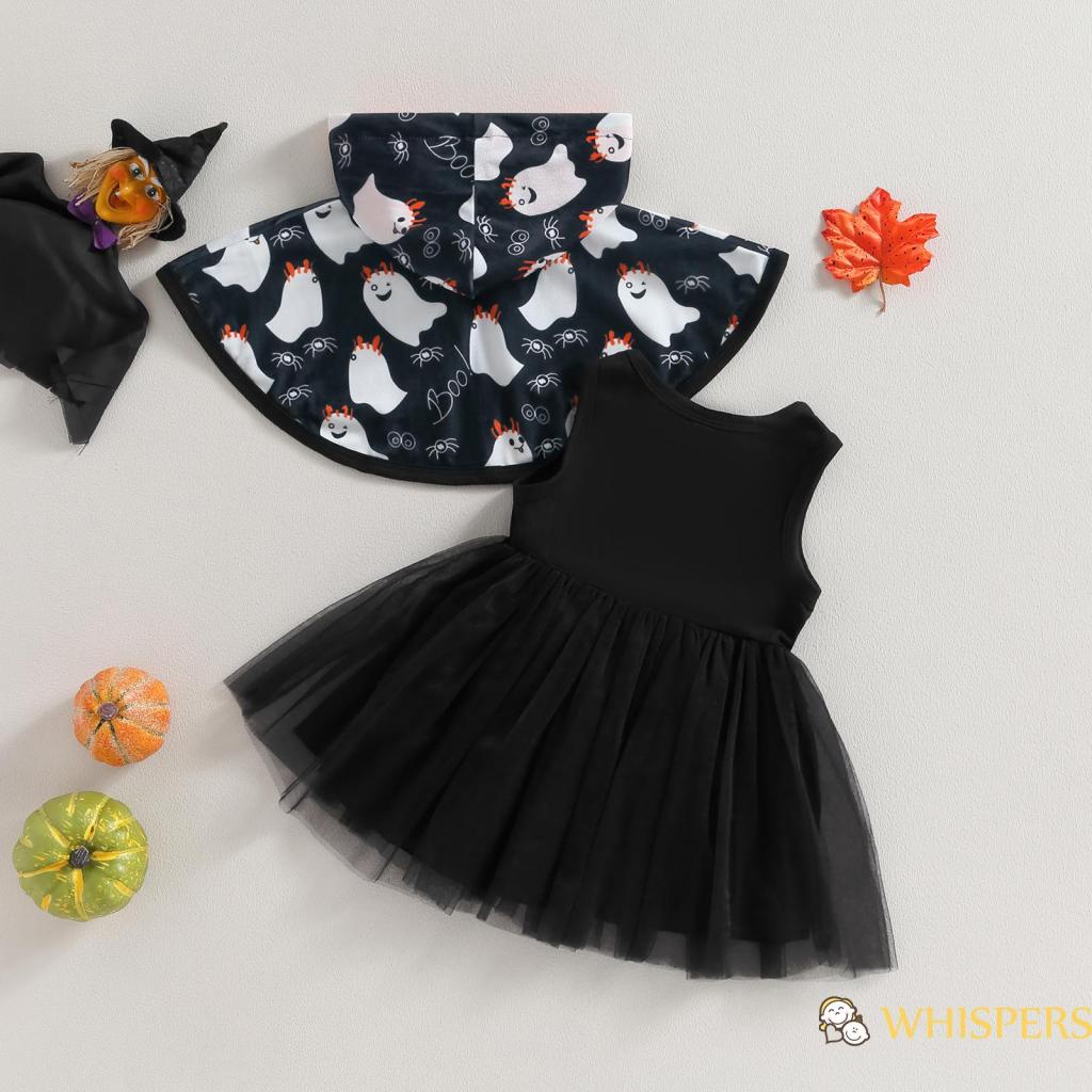 Set Đồ halloween 2 Món Phối Áo Choàng Xinh Xắn Cho Bé Gái