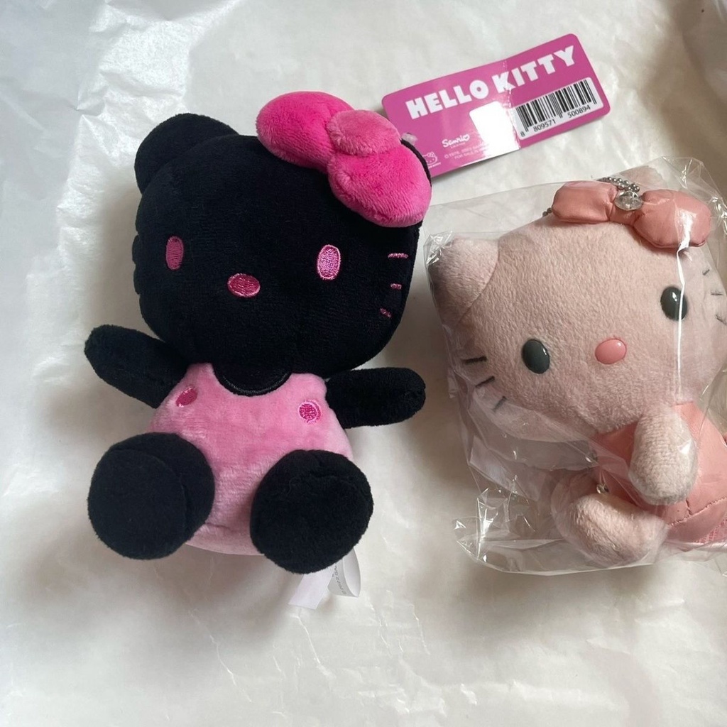 Búp Bê Hello Kitty Bằng Da Màu Đen / Hồng Dùng Làm Quà Tặng Cho Bé Gái