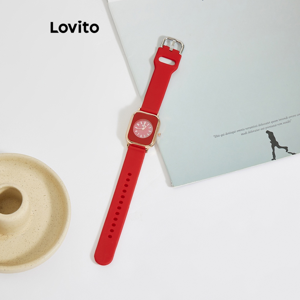 Đồng hồ điện tử Lovito màu sắc tương phản phong cách thường ngày dành cho nữ L60AD170