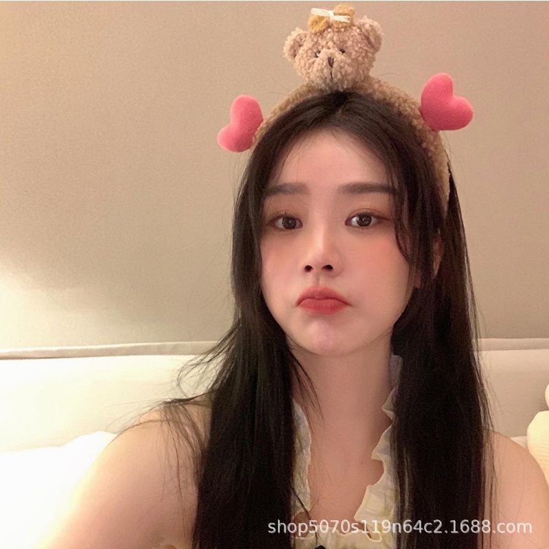 Dễ Thương Băng Đô Cài Tóc Rửa Mặt Hình Gấu / Thỏ Ba Chiều Đáng Yêu Dành Cho Bạn Nữ