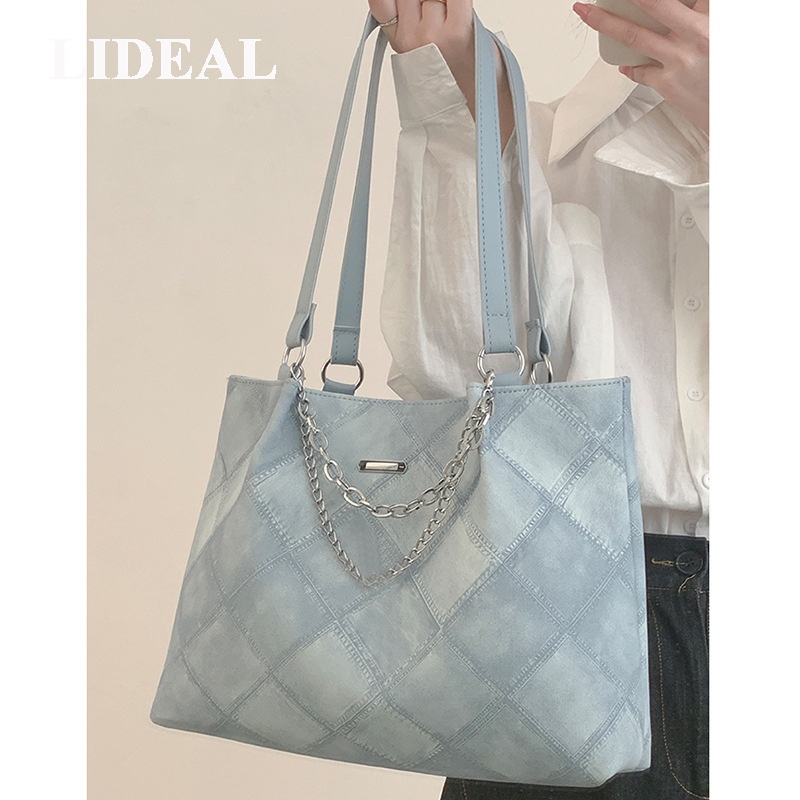 Túi xách tote nữ đeo vai LIDEAL GTT2391E8K38Z230919 cỡ lớn thiết kế độc đáo 2023 phối nhiều trang phục đi học đi làm
