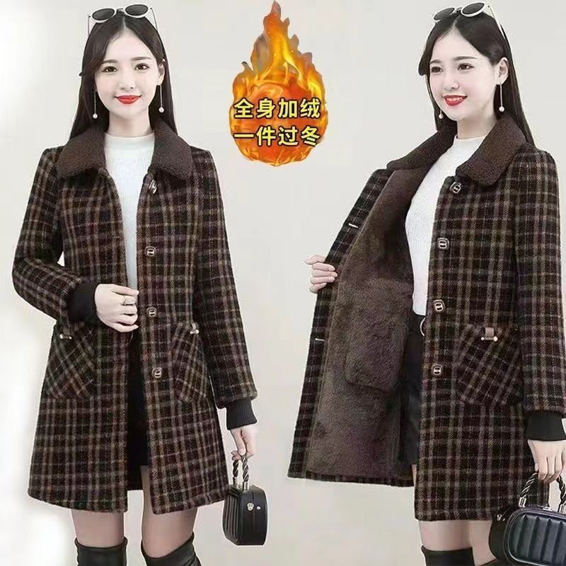 Đầm Nhung Một Mảnh Dày Dặn Phong Cách Phương Tây Thời Trang Thu Đông Cao Cấp