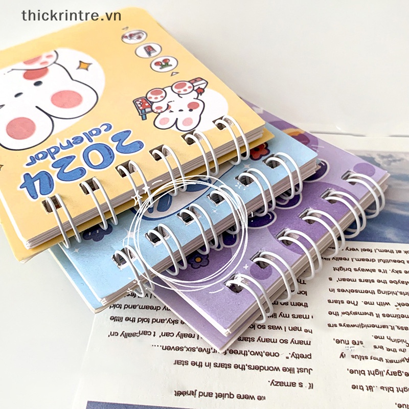 Lịch Để Bàn Th 2024 mini Họa Tiết Hoạt Hình Dễ Thương Dùng Trang Trí Văn Phòng