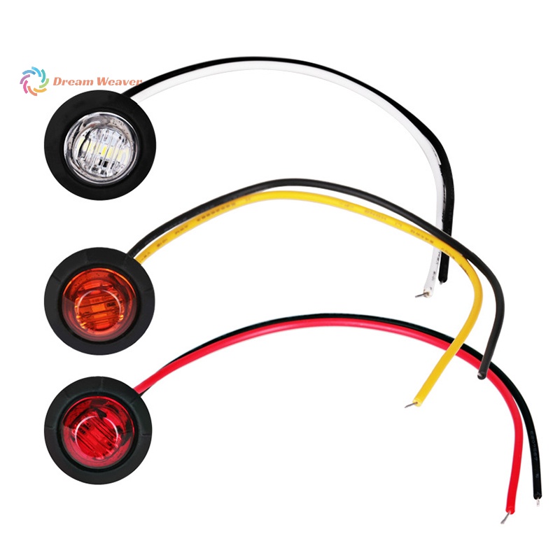 1 Đèn Tín Hiệu Tròn 3led 3 / 4 "Màu Vàng / Trắng Cho Xe Tải