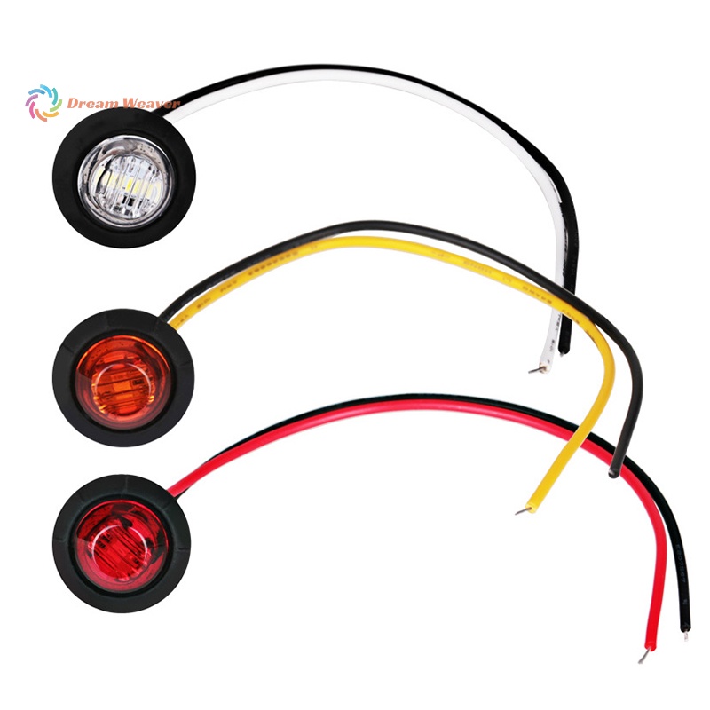 1 Đèn Tín Hiệu Tròn 3led 3 / 4 "Màu Vàng / Trắng Cho Xe Tải