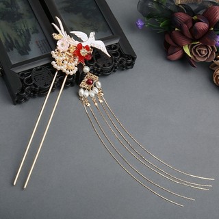 Trâm cài tóc cô dâu trâm cài phượng hoàng hoa đỏ