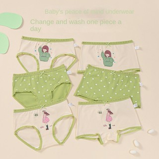 Bộ 3 Quần Lót boxer Vải cotton Phối Ren Thiết Kế Thoải Mái Dễ Thương Cho Bé Gái