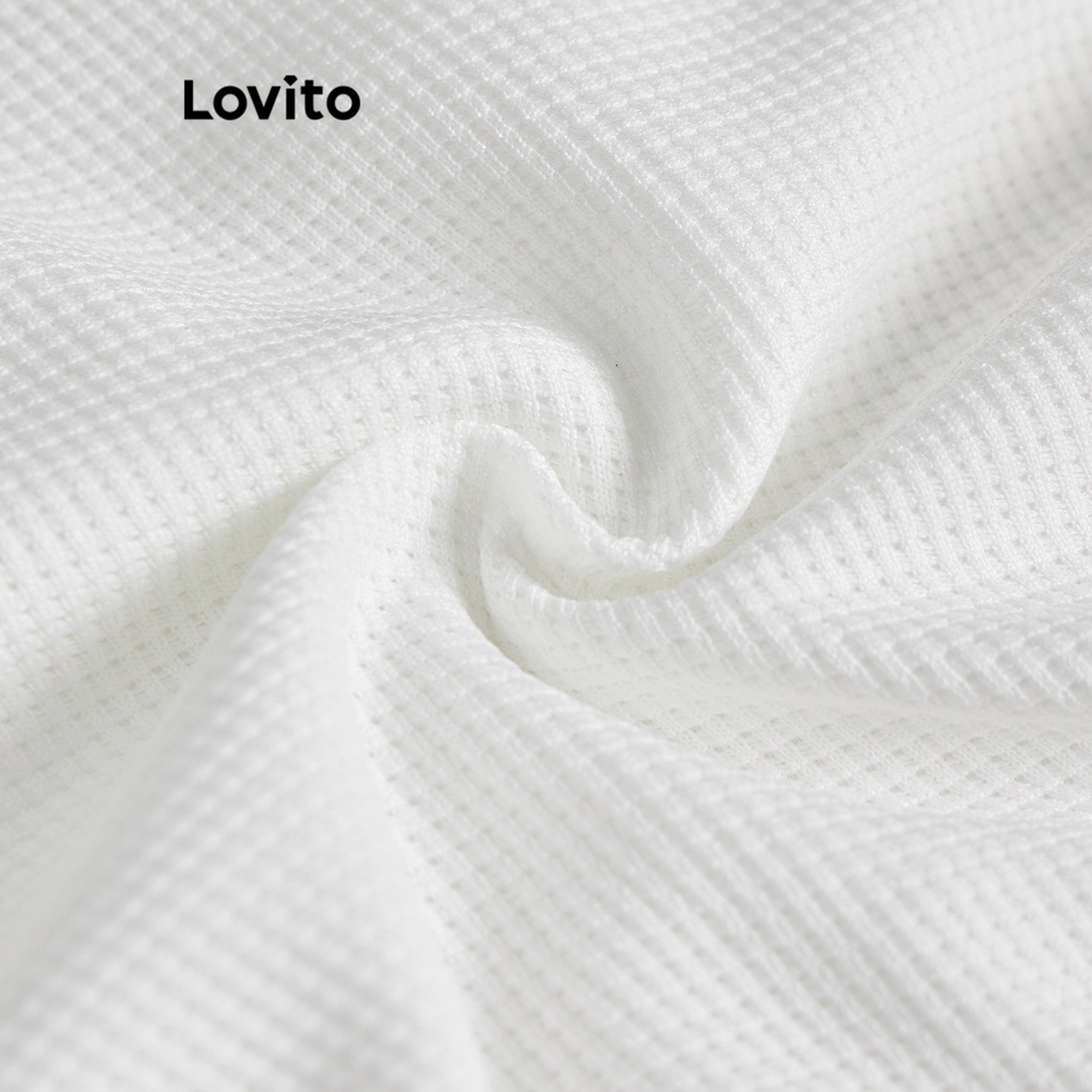 Áo sweatshirt Lovito tay bishop phối khóa kéo màu trơn thanh lịch cho nữ L62ED065