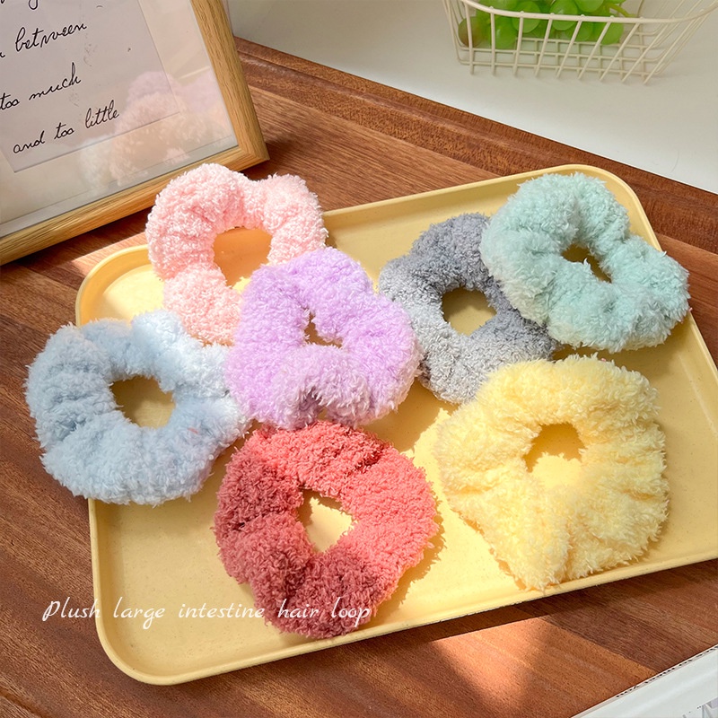 dây buộc tóc đồ cột tóc scrunchies cột tóc phụ kiện tóc buộc tóc dây cột tóc dây buộc tóc scrunchies Dây Buộc Tóc Lông Nhung Co Giãn Phong Cách retro Pháp Dễ Thương