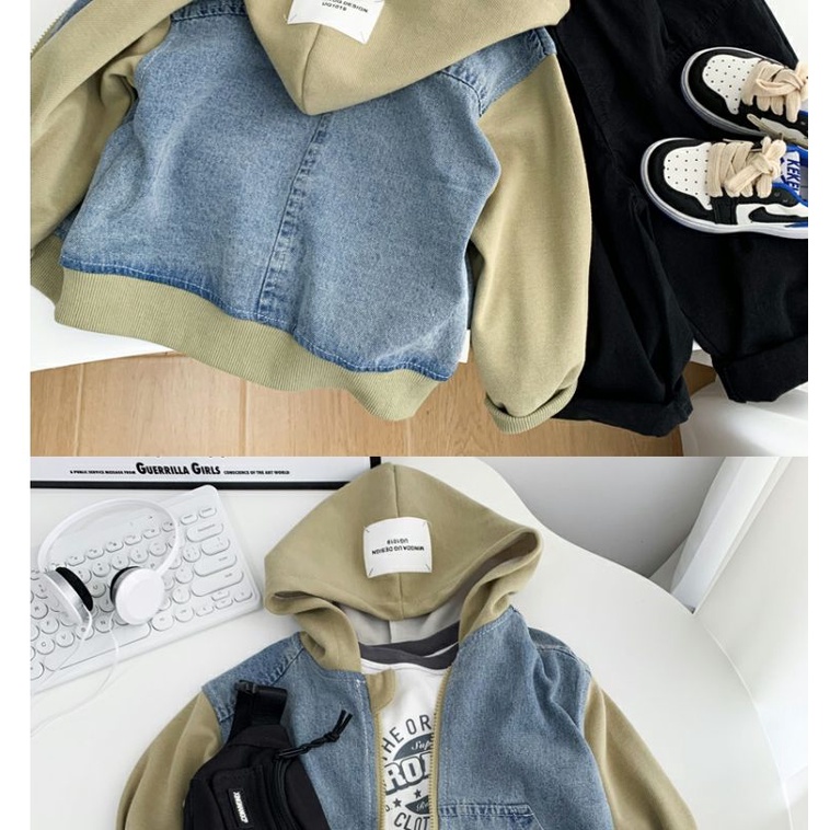 Áo Khoác Có Nón Và Khóa Kéo Phong Cách Hàn Quốc Thời Trang Mùa Thu Mới Cho Bé Trai