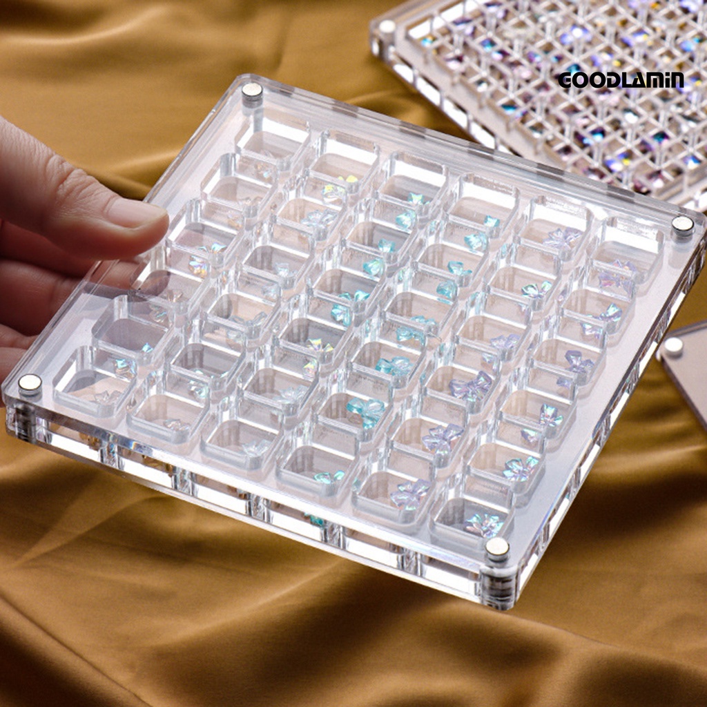Goodlarxx Hộp Đựng Đá Trang Trí Móng Tay Bằng acrylic Trong Suốt Thân Thiện Với Môi Trường