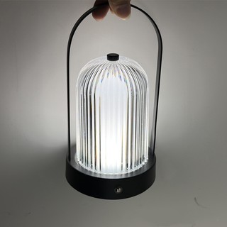 Đèn led Pha Lê Sạc usb Để Bàn Phong Cách retro