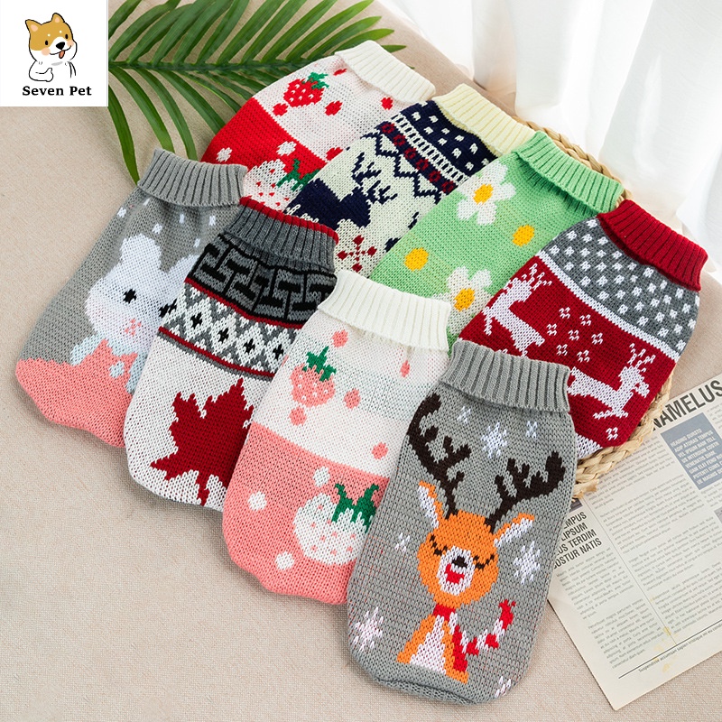 Áo Len Họa Tiết Tuần Lộc Giáng Sinh Cho Thú Cưng