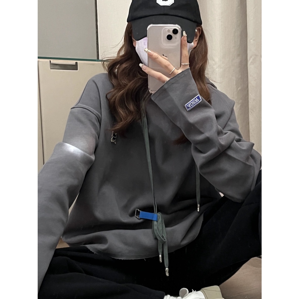 T10X niche fashion brand ADER embroidery monster hooded sweater men's and women's Korean style loose fashion simple hoodie
