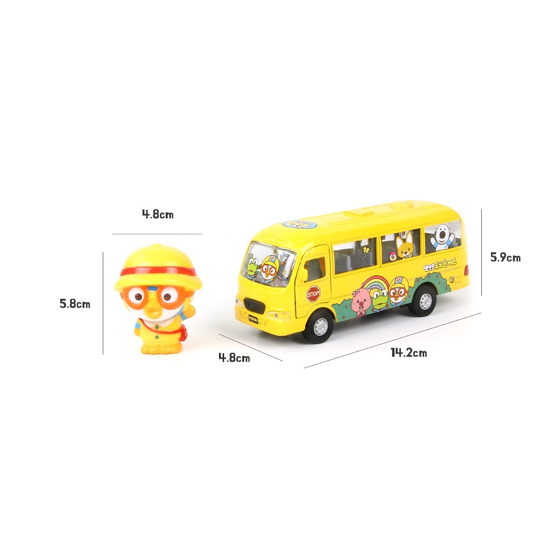 Pororo Kindergarten Metal Pullback Bus