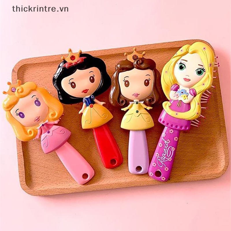 Th Lược Đệm Khí Hình Công Chúa disney rapunzel Hoạt Hình anime Mát Xa Làm Quà Tặng Cho Bé vn