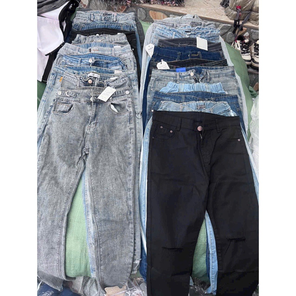 Combo áo sơ mi kẻ caro phối quần jean năng động sozo somi 016 caro+jean 001