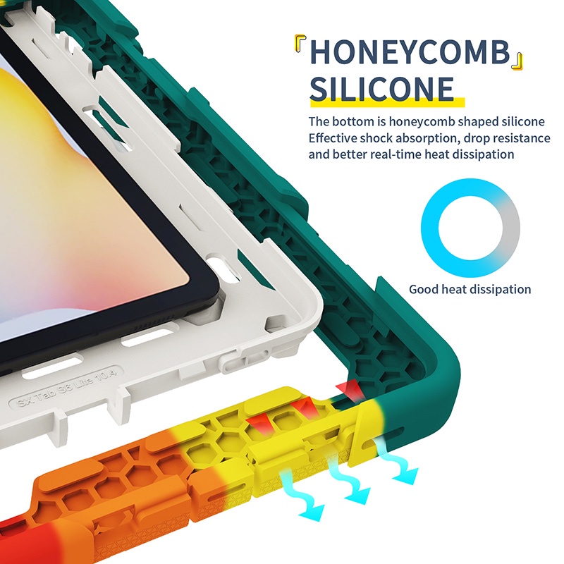 Bao Da Máy Tính Bảng Bảo Vệ 360 Độ Cho samsung tab s6 lite 10.4inch 2020 2022 p610 p613 p615 p619° Ốp Điện Thoại Chống Sốc Có Tay Cầm Xoay Được Tiện Dụng