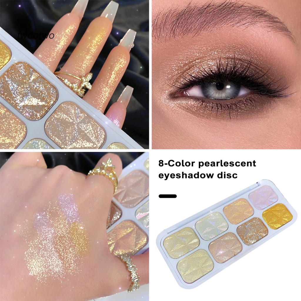 Bảng Phấn Mắt 8 Màu Lấp Lánh Lâu Trôi Chống Thấm Nước Sắc Tố Cao