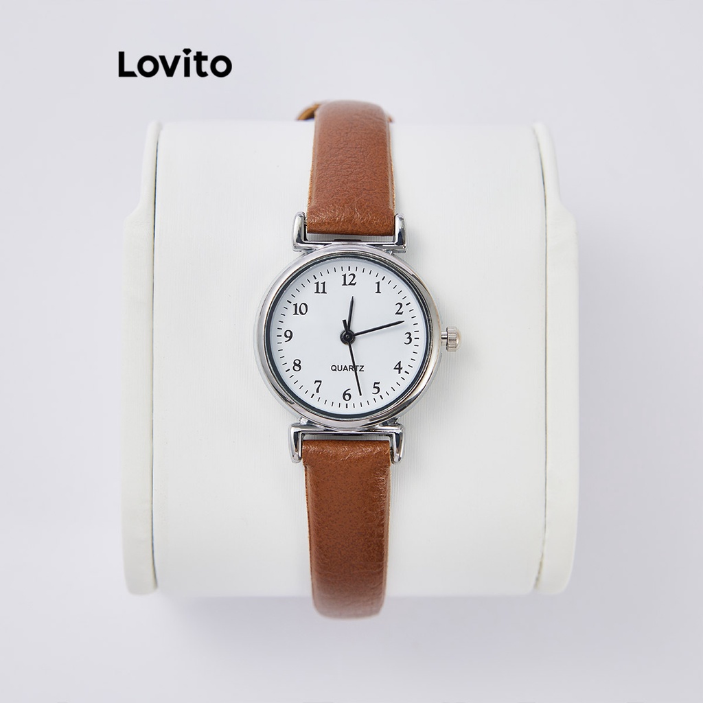 Đồng hồ Lovito thạch anh đơn giản màu trơn thường ngày cho nữ L63AD288