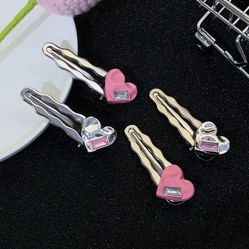 Kẹp Tóc Mái Lượn Sóng Đính Đá Hình Trái Tim Dễ Thương Cho Nữ