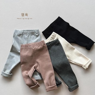 Siêu mềm ~ hàn quốc bé trai bé gái co giãn tất cả trận đấu quần legging trẻ em màu trơn skinny quần trẻ em quần ngoài