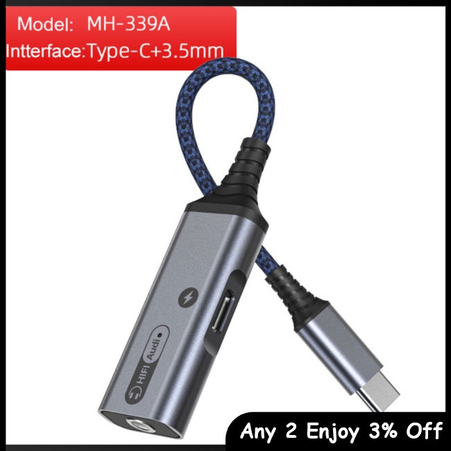 Zevaret Bộ Chuyển Đổi Âm Thanh 32bit / 384khz hifi dac aux Từ usb type c Sang Giắc Cắm Tai Nghe 3.5mm