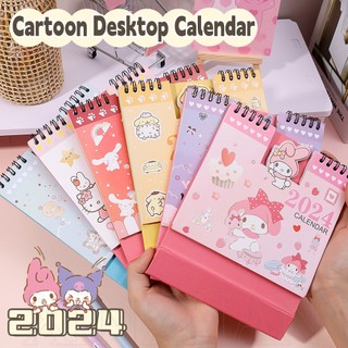Sanrio lịch để bàn 2024 mini hình hello kitty kuromi melody dễ thương