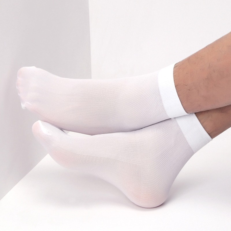 Set 10 Đôi Vớ Sợi Tre Siêu Mỏng Thoáng Khí Chống Vi Khuẩn Màu Sắc Đơn Giản Dành Cho Nam