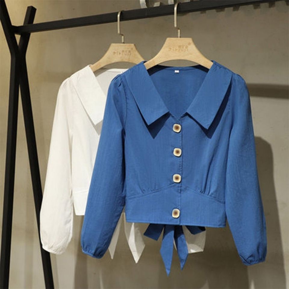 Áo Sơ Mi Nữ Tay Dài Cổ Búp Bê Phong Cách Thời Trang Châu Âu Mới