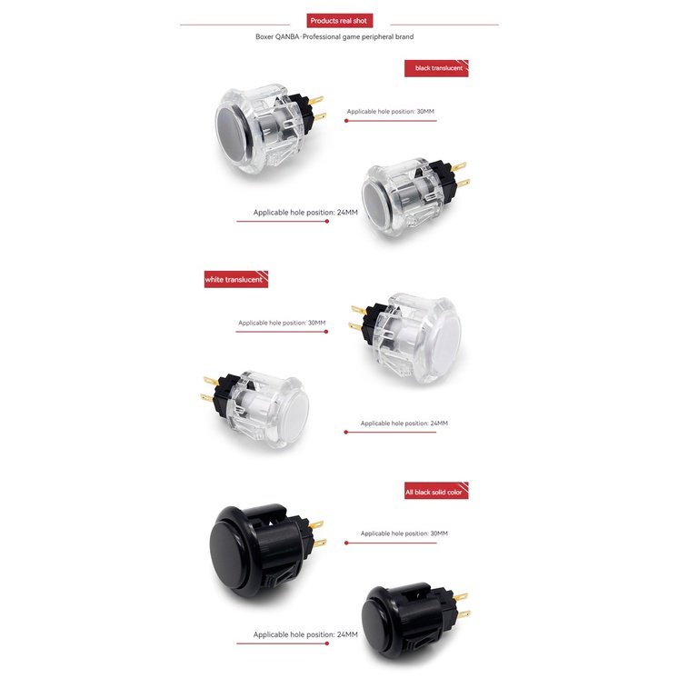 SANWA Phụ Kiện Chuyên Dụng Dành Cho Em Bé Qiba Nút Bấm Chơi game 8 Abc 24 / 30mm diy Chuyên Dụng