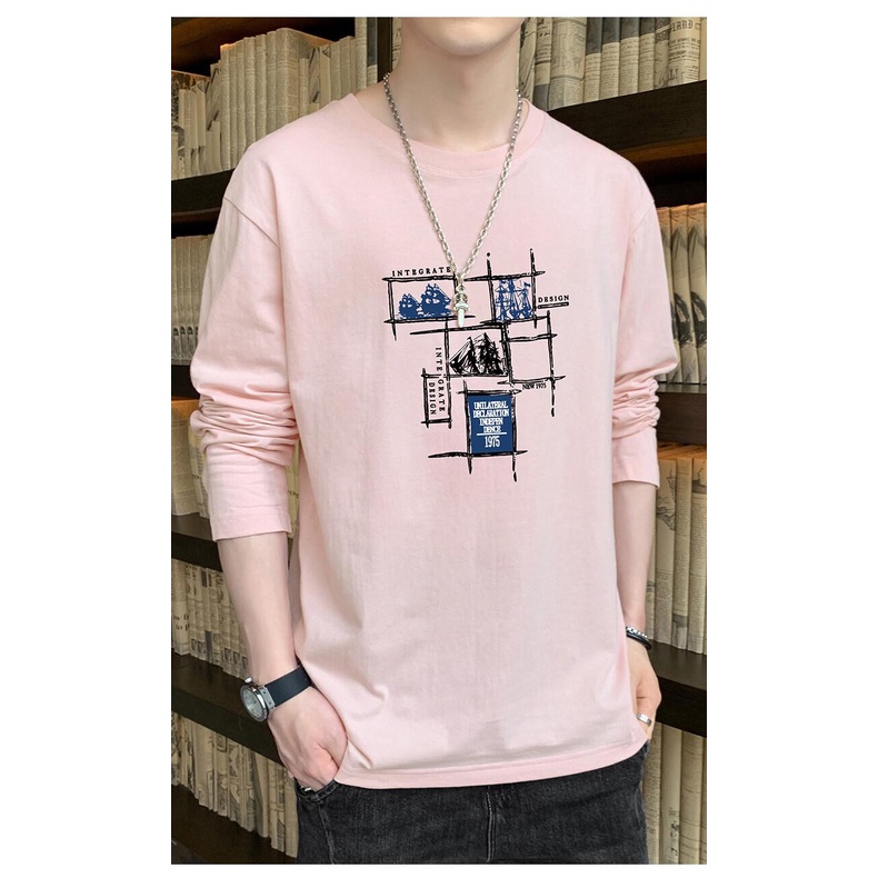 Áo Thun Tay Dài Dáng Ôm Thời Trang Mùa Thu Mới 2021 Cho Nam size m-4xl