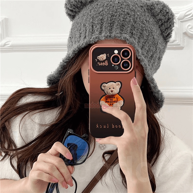 Ốp lưng Cartoon OPPO Reno 10 Pro 8T 4G 5G 8 7 8Z 7Z 6 5Z 5F 5 Lite 4F 4 2F 2Z A94 A93 A74 A95 ins Trend Brown Rose Red Gradient plush Strawberry Bear Lotso Good Lucky Fine hole Shockproof Large window Soft Phoone Case DSC 03