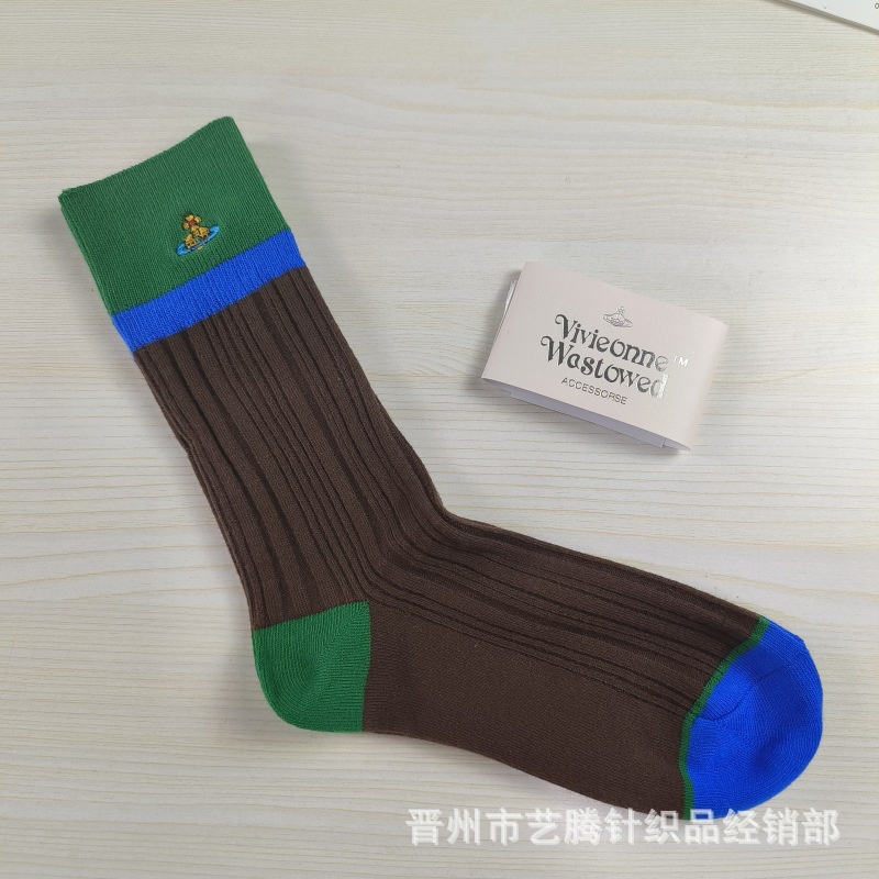 Vớ cotton Cổ Trung Thêu Họa Tiết Thời Trang Cho Nữ