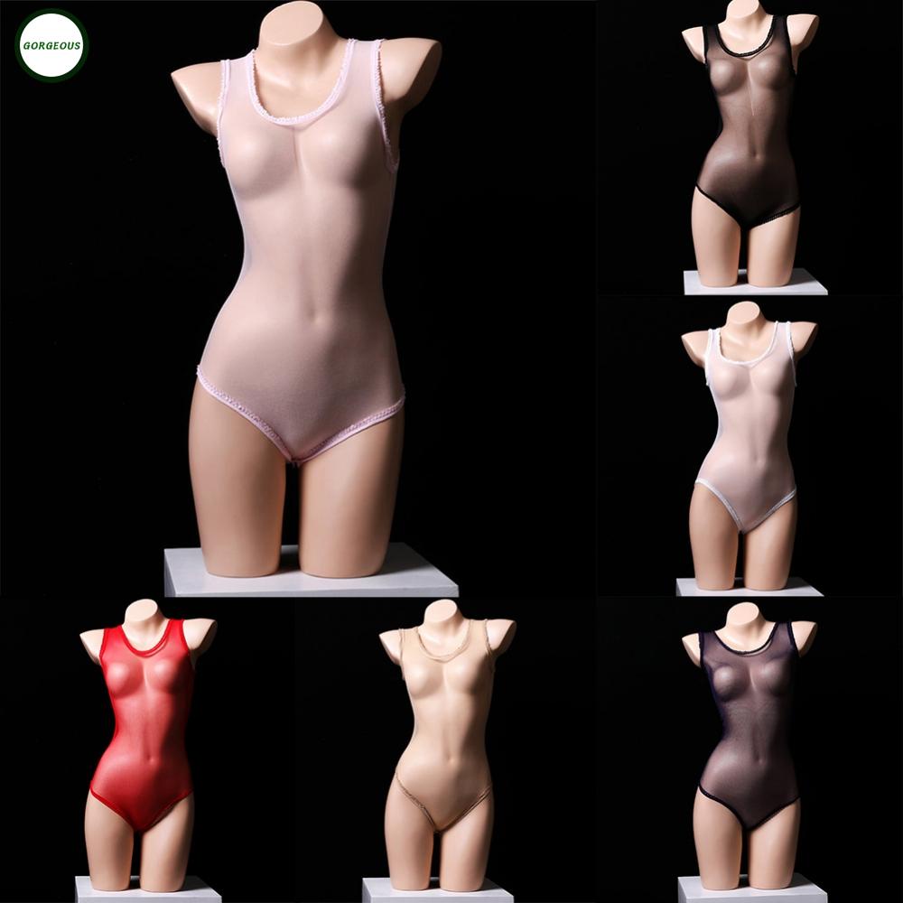 New Coming~Womens Bodysuit Nylon See Through Sheer Nightwear Slight Strech Solid Color#Home Essentialses