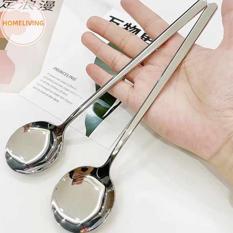 Muỗng Ăn Súp Bằng Thép Không Gỉ 304 Đế Phẳng Phong Cách Trung Hoa