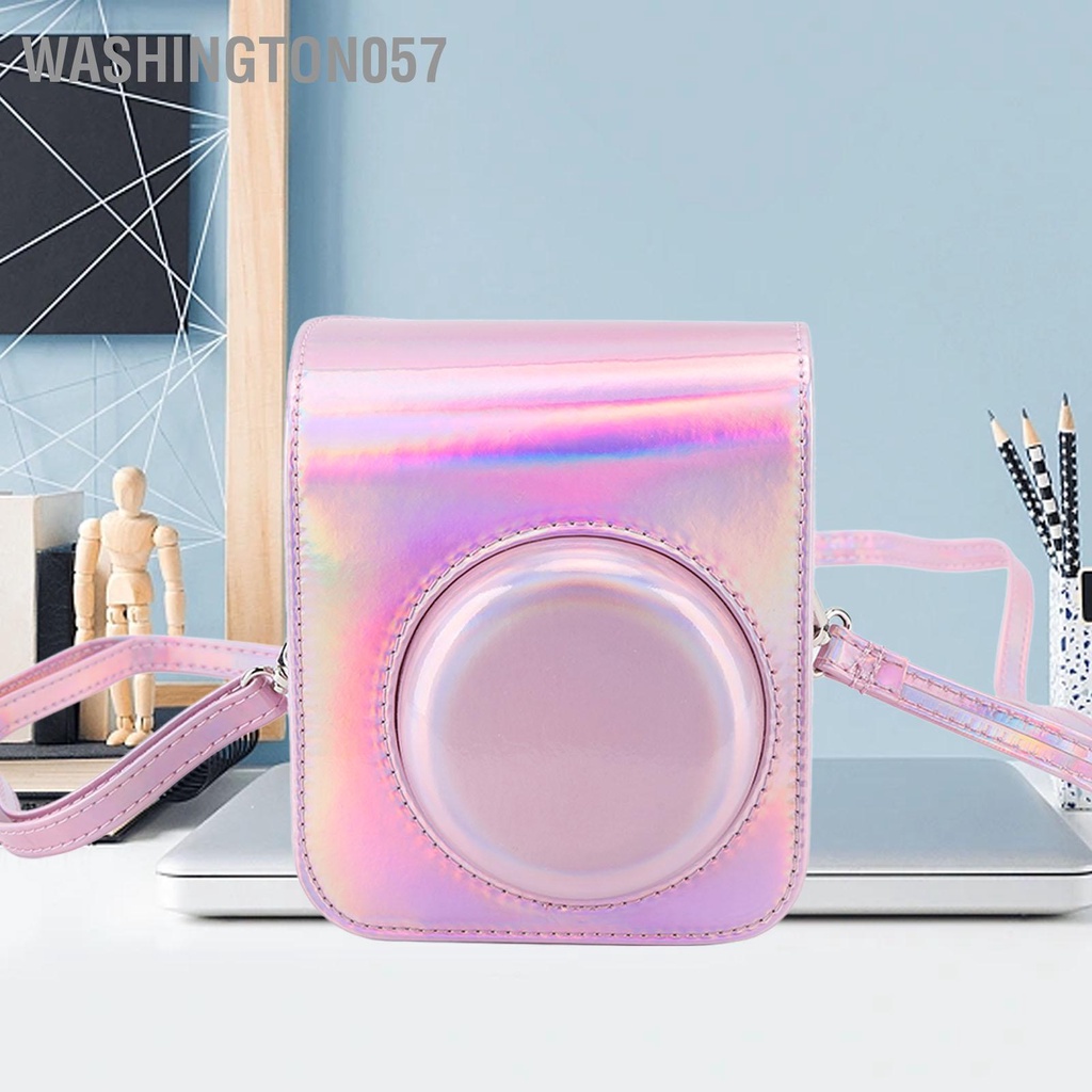 Có thể bán buôn Túi đựng bảo vệ bằng da PU thời trang có dây đeo vai thể điều chỉnh phù hợp cho Fujifilm Instax Mini 12 Washington057 Hàng giao ngay