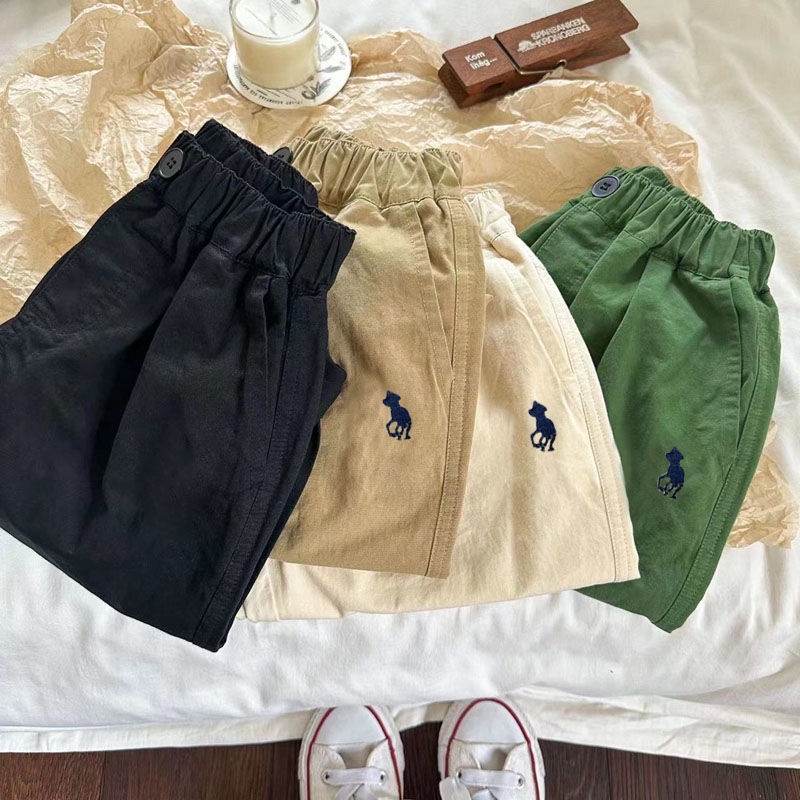 Quần Dài Dáng Rộng Màu Trơn Phong Cách Hàn Quốc Thời Trang Mùa Thu Cho Bé Trai