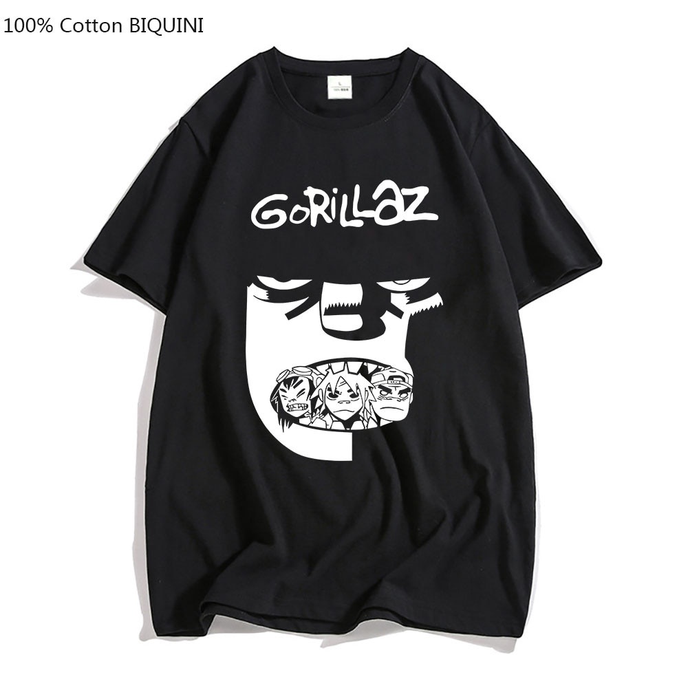 Gorillaz Street Fighter Họa Tiết In Unisex XS-3XL Người Lớn Áo Thun Tay Ngắn Bé Gái Bé Trai Thanh Thiếu Niên Học Sinh Cổ Tròn Tay Ngắn