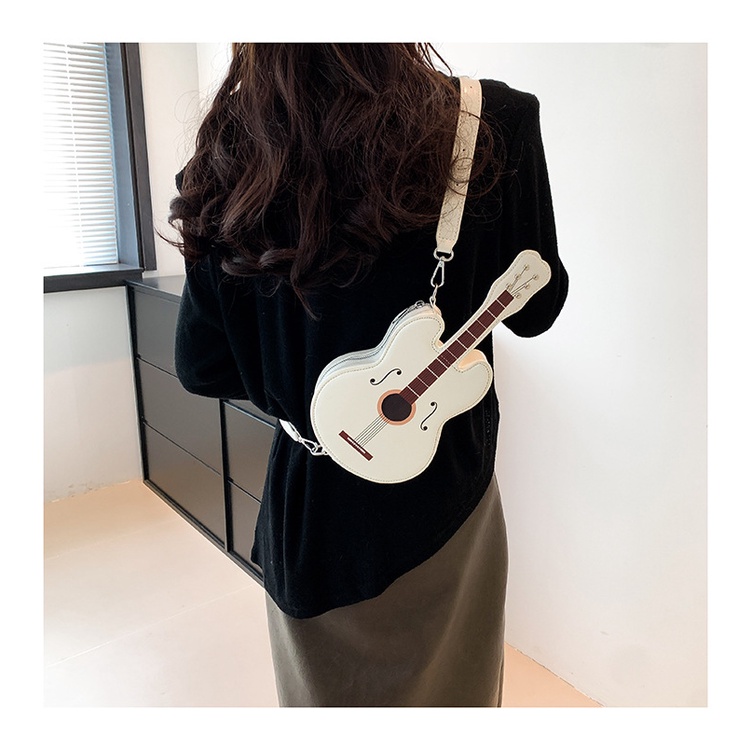 Túi Đeo Chéo Ngực Phong Cách Phương Tây In Họa Tiết Đàn guitar Vui Nhộn Thời Trang Cho Nữ