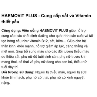 Haemovit  - Thái Lan ộp 100 viên