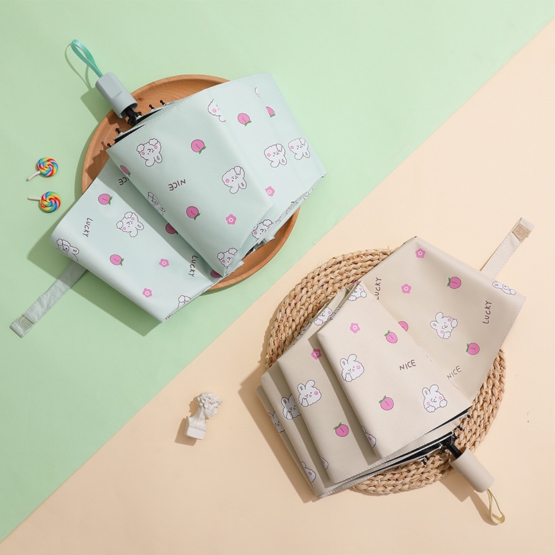 Ô Dù Che Nắng Ngoài Trời Che Mưa Mini Cute Gấp Gọn Hình Thỏ Dễ Thương Nhỏ Gọn