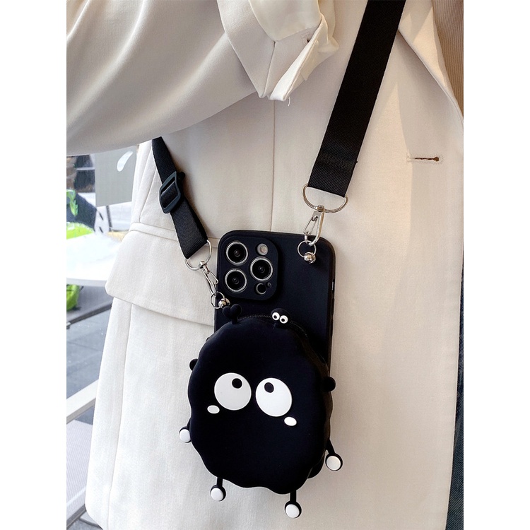 Điện Thoại Ốp Điện Thoại Silicon Hoạt Hình 3d Kèm Dây Đeo Cho iphone 14 plus 15 pro max