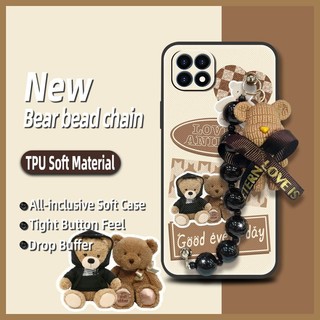 Phone case silicone Phone Case For OPPO Reno4 SE 5G Bear bracelet Waterproof cute Dirt-resistant protective case Anti-knock